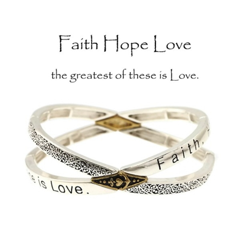 Faith, Hope, Love X-Shaped Bracelet